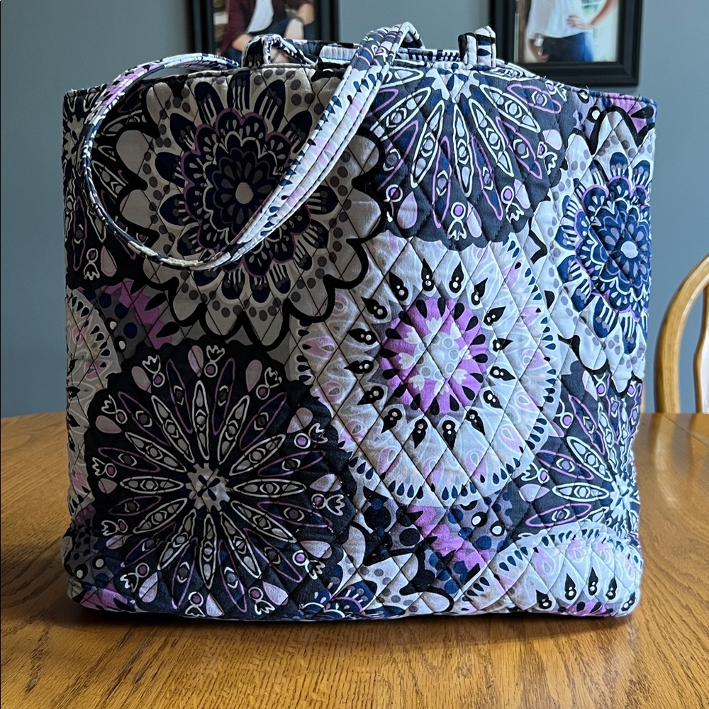 Vera Bradley Black and Purple Floral Tote